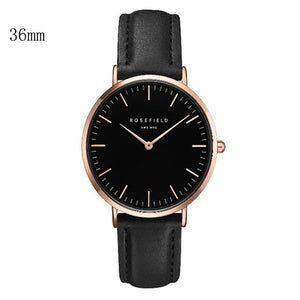 New Arrival Rosefield Watches Women Fashion Luxurious Ladies Leather Imitation Pattern Quartz Analog Wrist Watches rosefield
