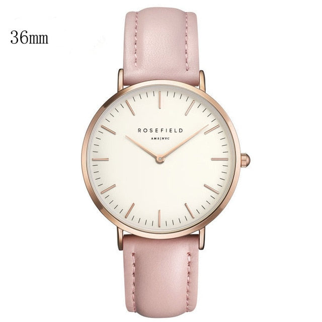 New Arrival Rosefield Watches Women Fashion Luxurious Ladies Leather Imitation Pattern Quartz Analog Wrist Watches rosefield