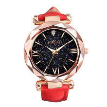 Load image into Gallery viewer, Fashion Starry Sky Round Dial Roman Number Faux Leather Band Women Quartz Wrist Watch